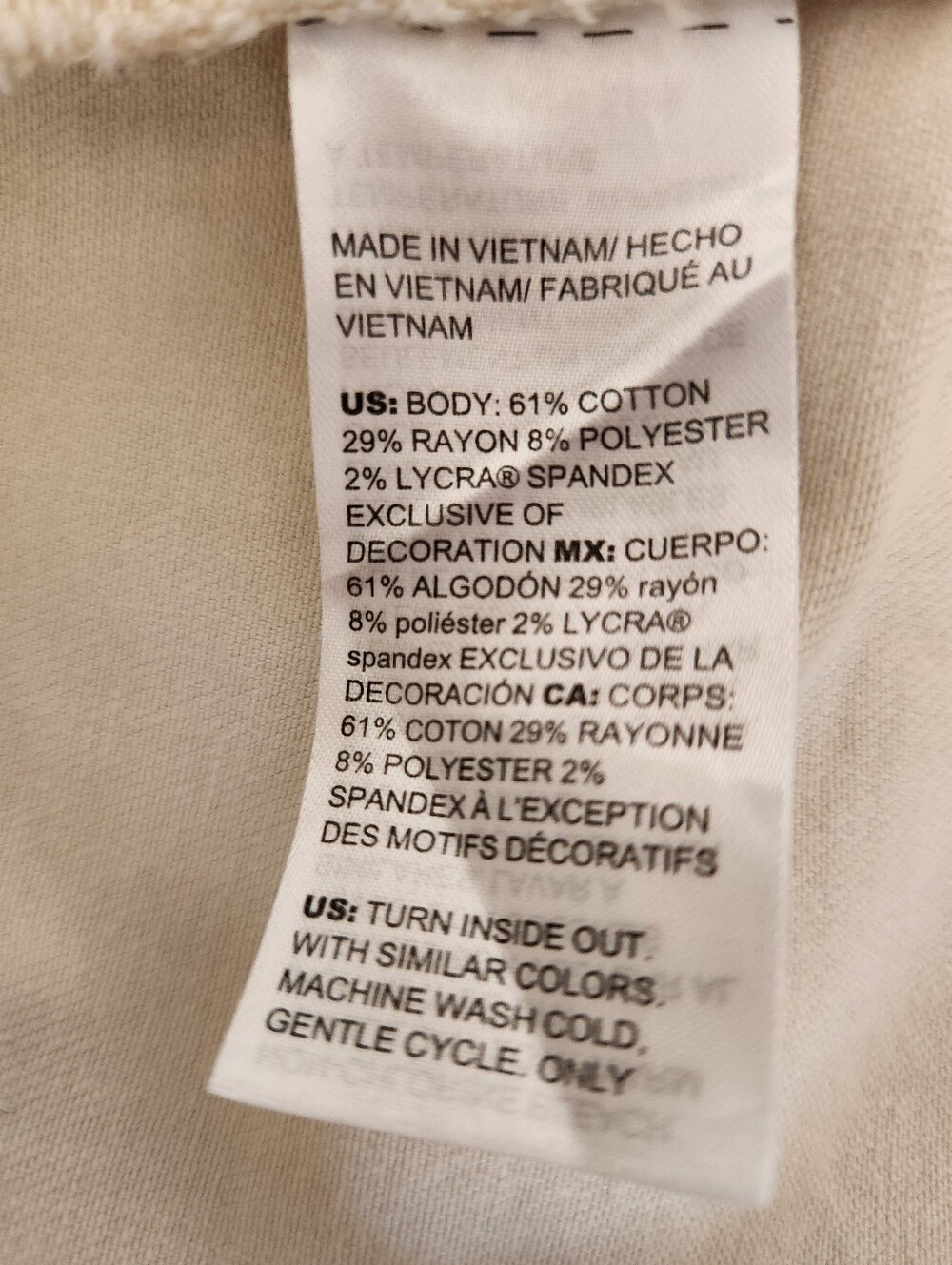 Chico's Lightweight Cream Shacket with Frayed Hem Sz 1 - Picture 9 of 10